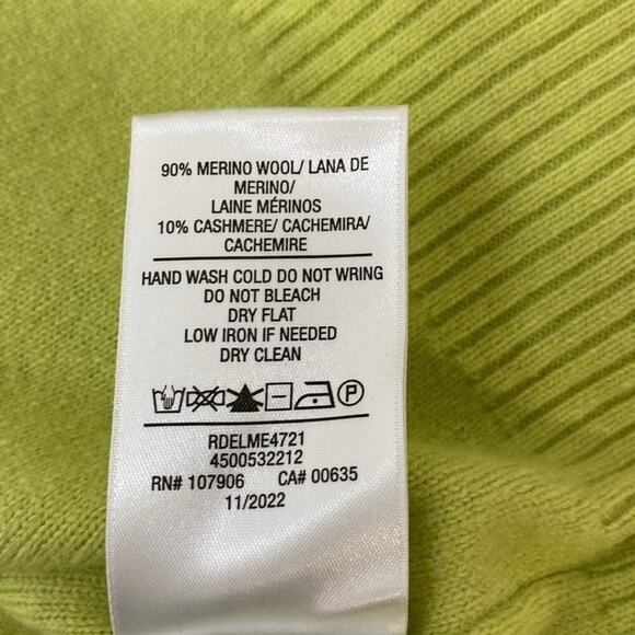 Hudson Crew Neck Sweater Wool Cashmere Lime Collection Women's XXL - Picture 11 of 12